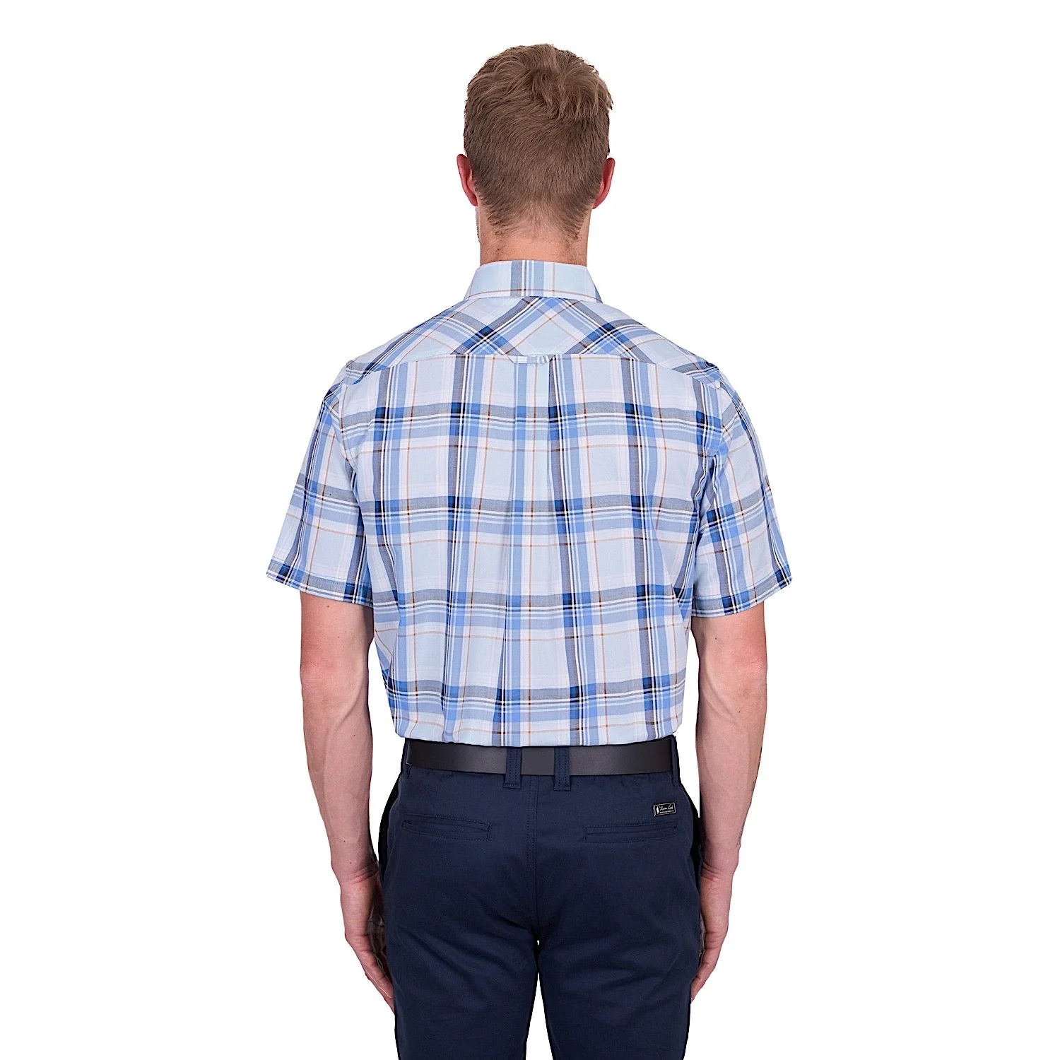 Thomas Cook Men's Brian Short Sleeve Shirt - Blue/Tan - Image 4