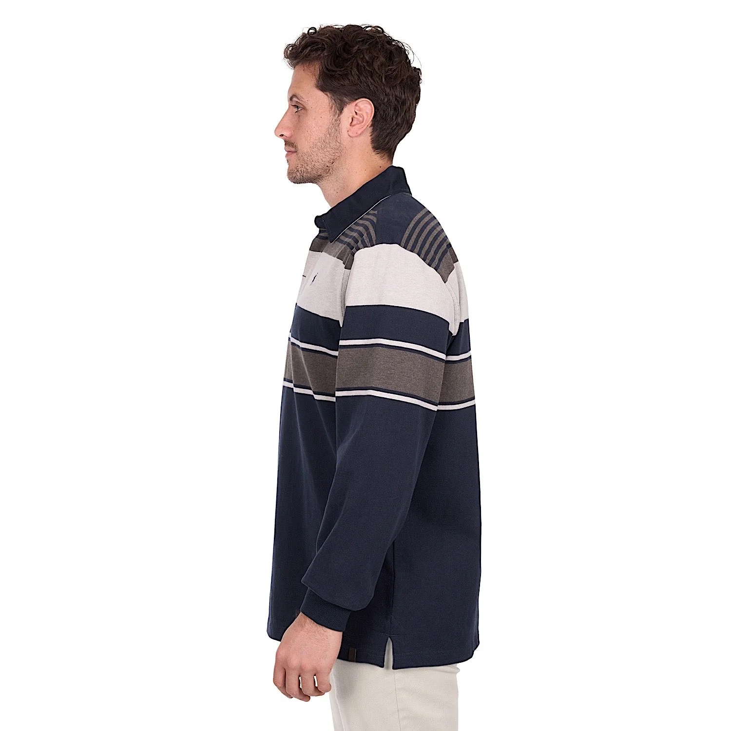 Thomas Cook Men's Bryan Stripe Rugby - Navy / Dark Tan - Image 2