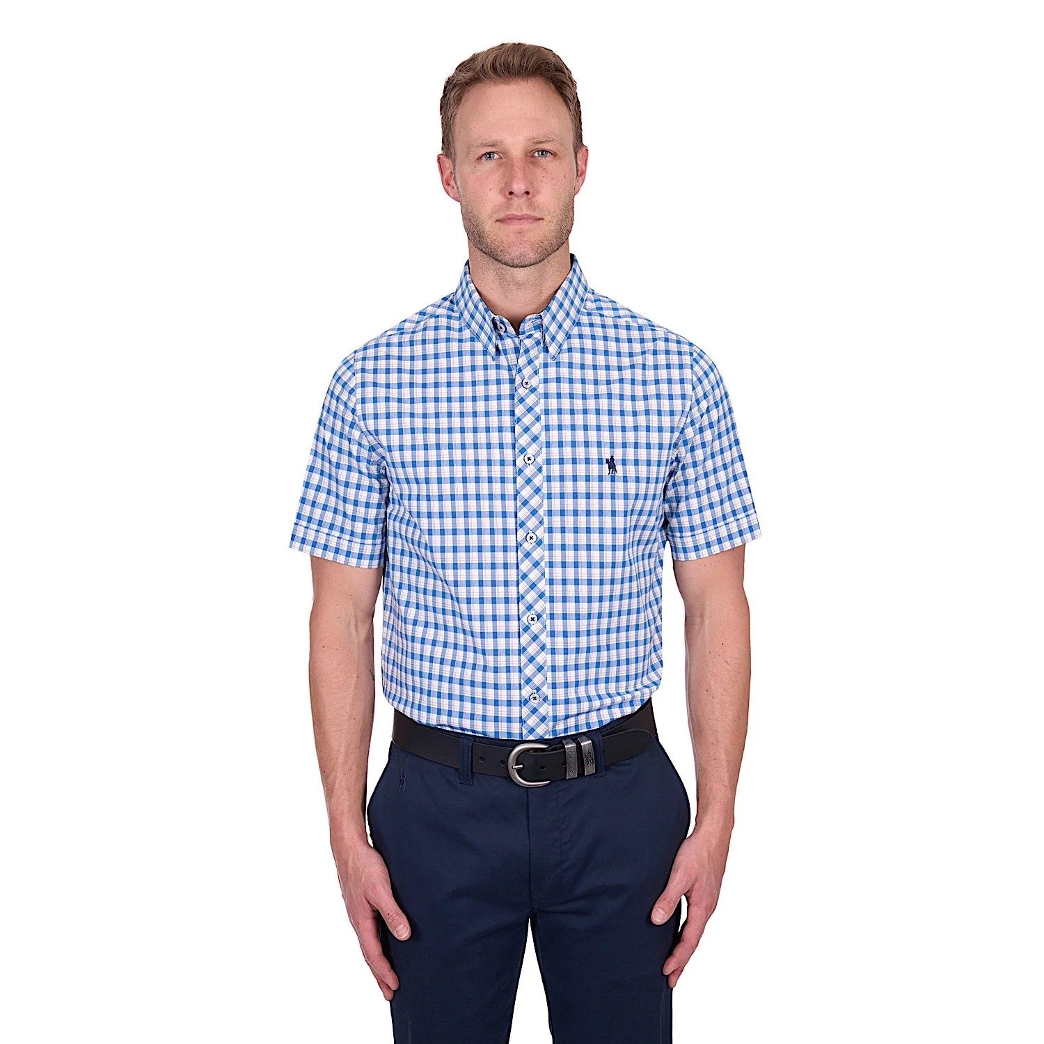 Thomas Cook Men's Chris Tailored Short Sleeve Shirt - Blue/Tan - Image 2