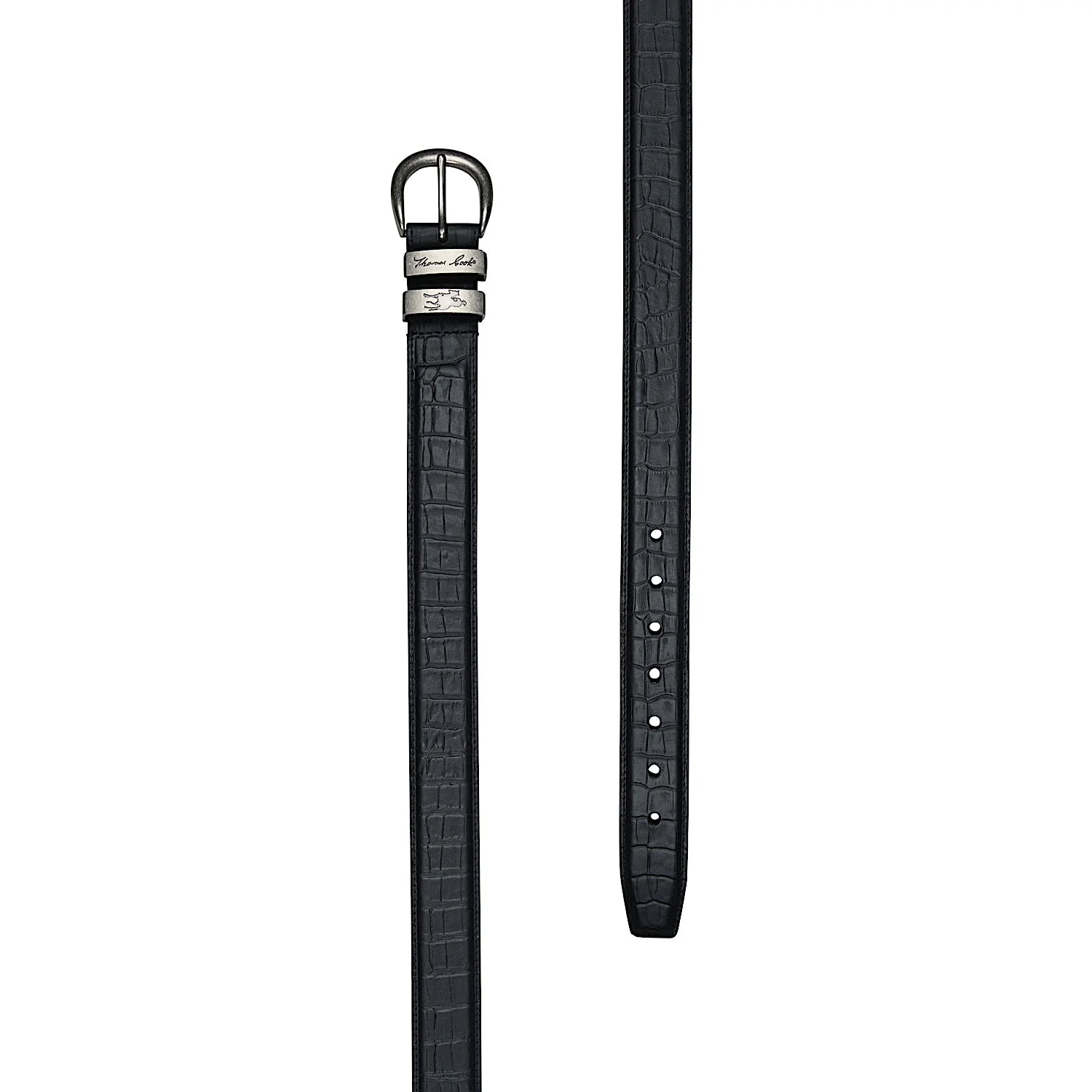 Thomas Cook Men's Croc Twin Keeper Belt - Black - Image 2