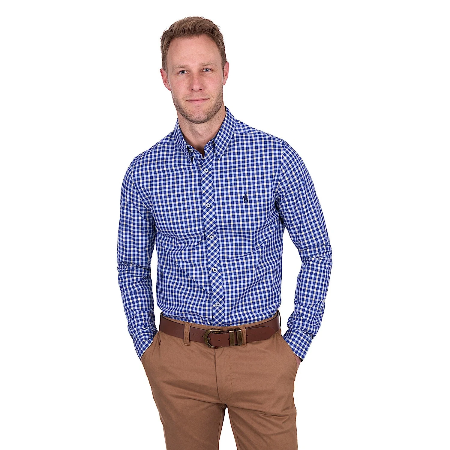 Thomas Cook Men's James Tailored Shirt - Royal/Yellow
