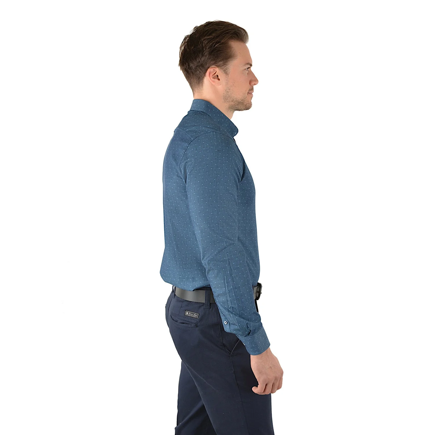 Thomas Cook Mens Jude Tailored Long Sleeve Shirt Denim - Image 2