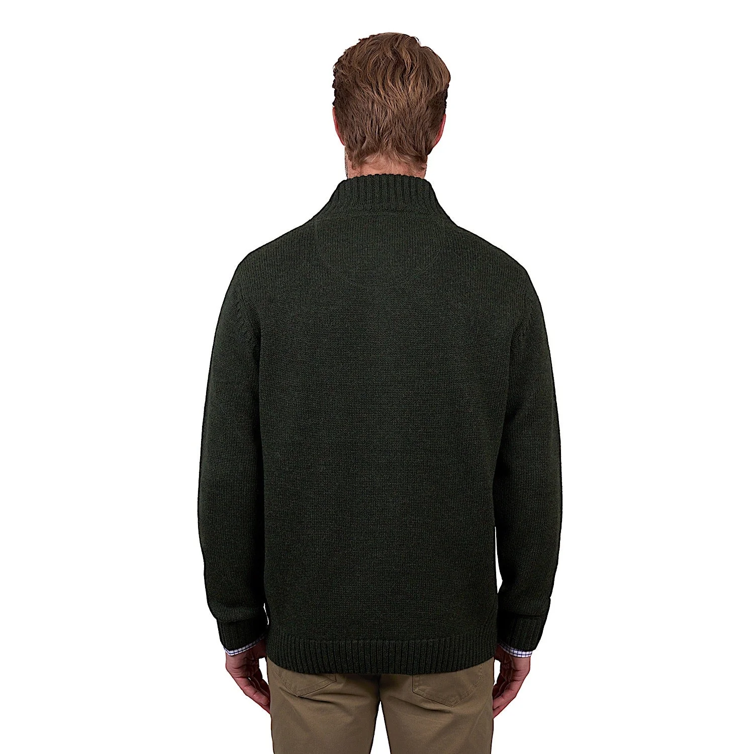Thomas Cook Men's Mason Merino 1/4 Zip Jumper - Olive Marle - Image 2