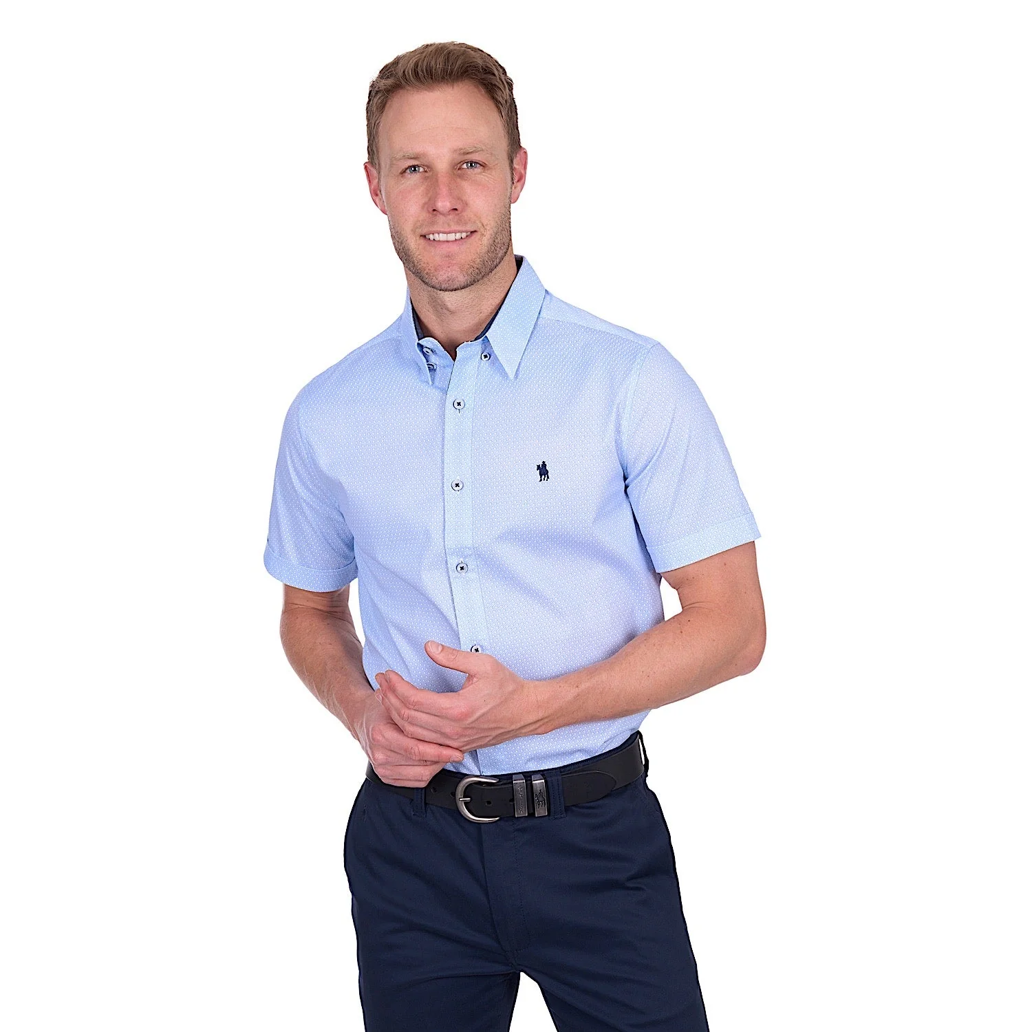 Thomas Cook Men's Michael Tailored Short Sleeve Shirt - White/Royal