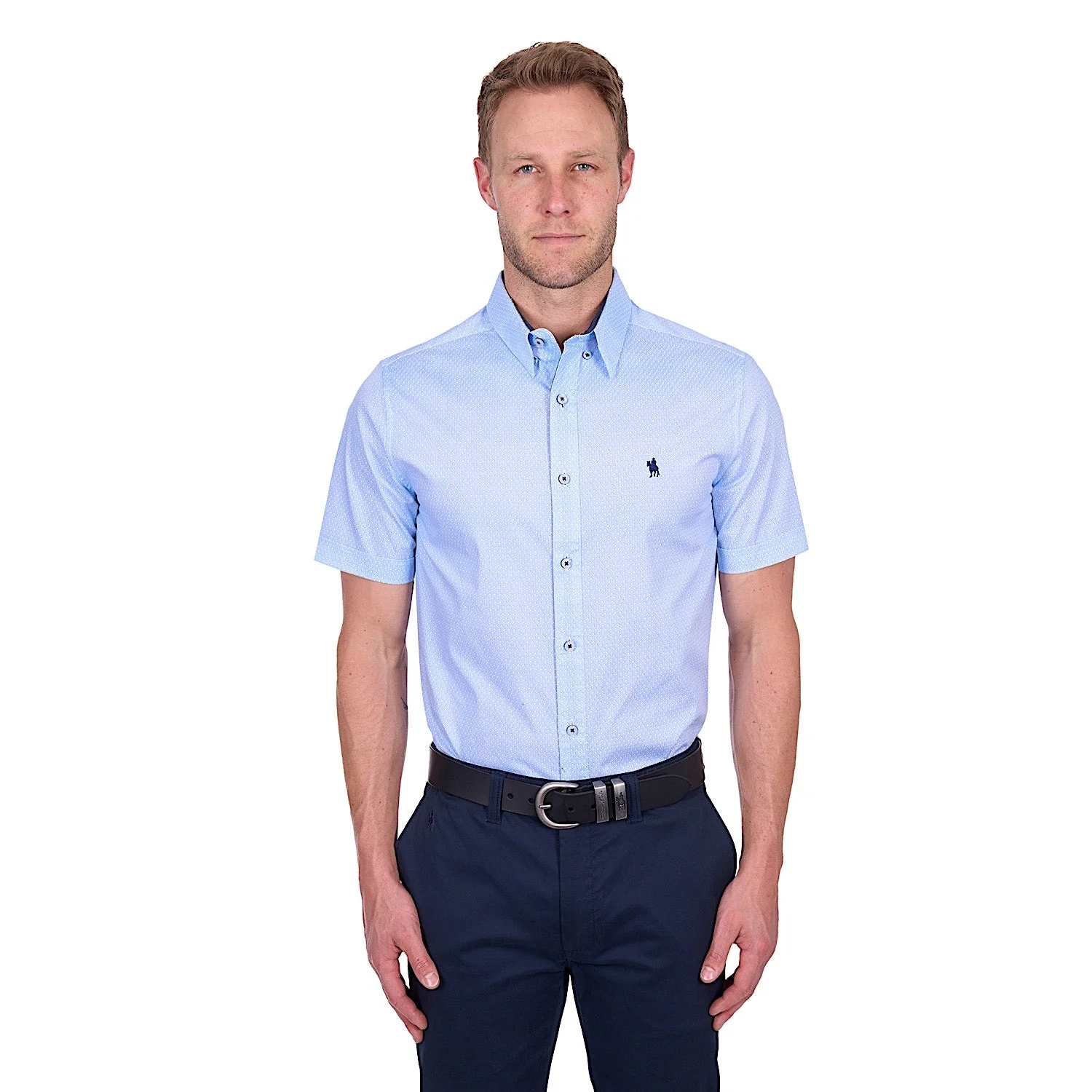 Thomas Cook Men's Michael Tailored Short Sleeve Shirt - White/Royal - Image 2