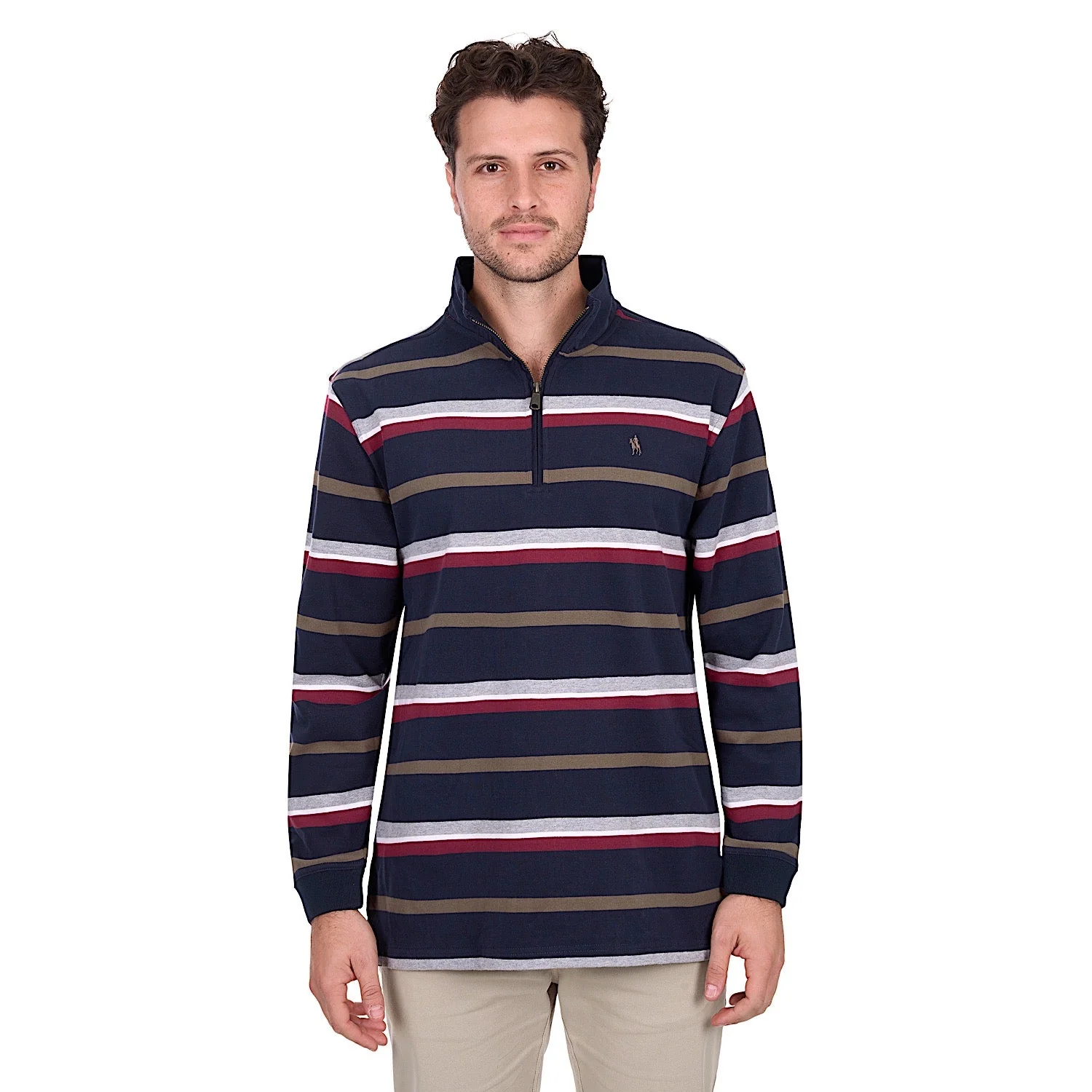 Thomas Cook Men's Nicholas 1/4 Zip Rugby - Navy / Multi