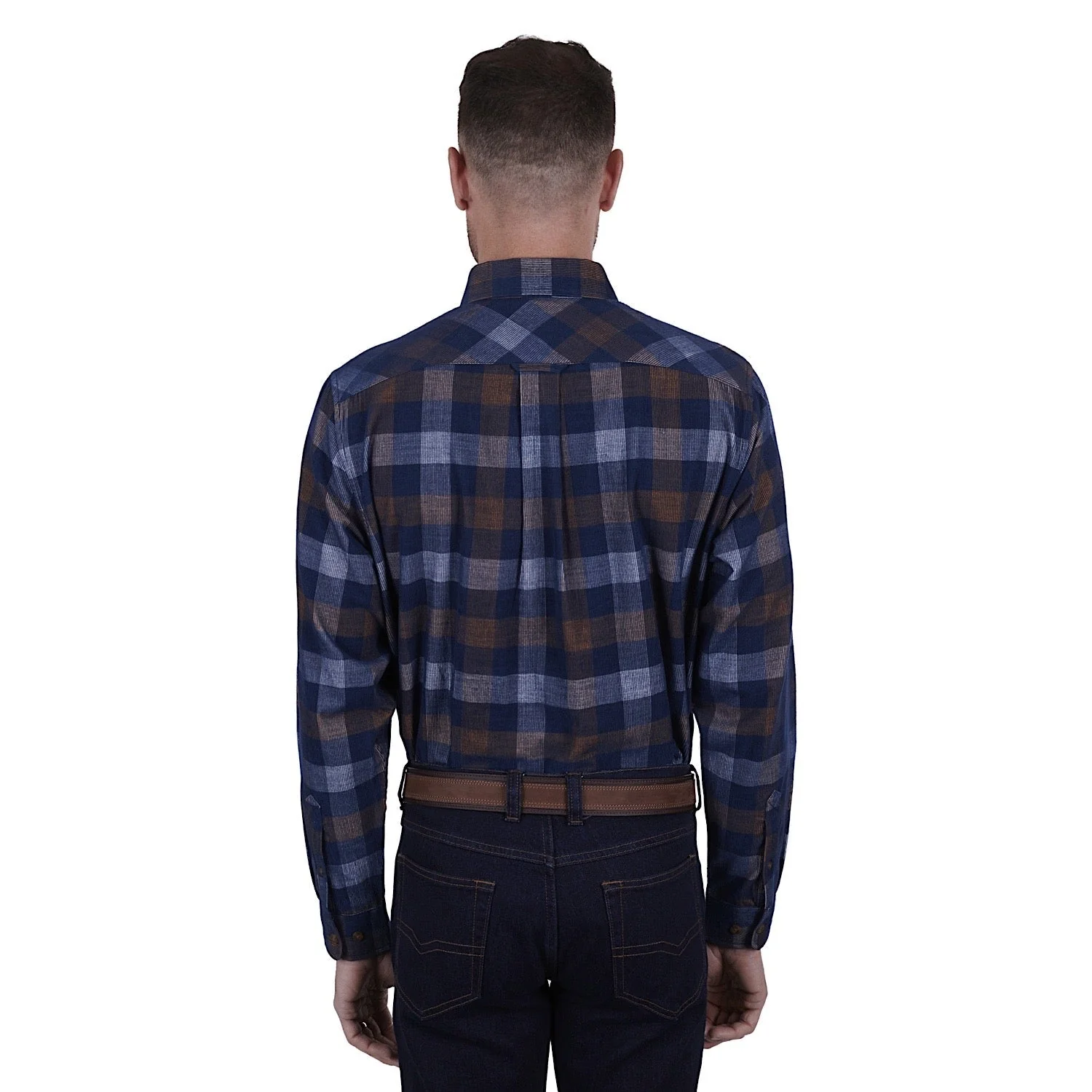 Thomas Cook Men's Oli Thermal Check 2-Pocket Shirt - Navy/Tan - Image 2