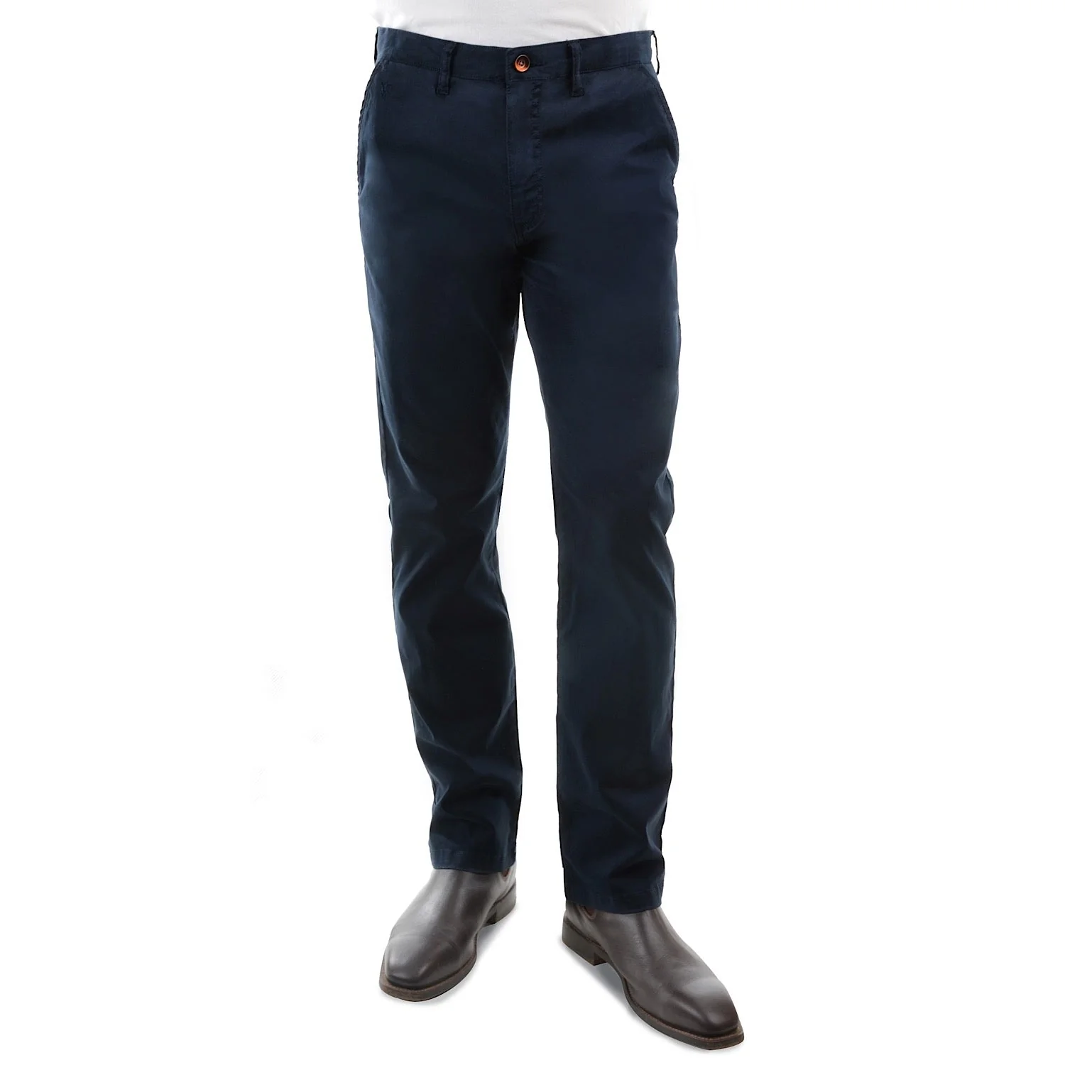 Thomas Cook Mens Tailored Fit Mossman Comfort Waist Trousers Dark Navy 32" Leg