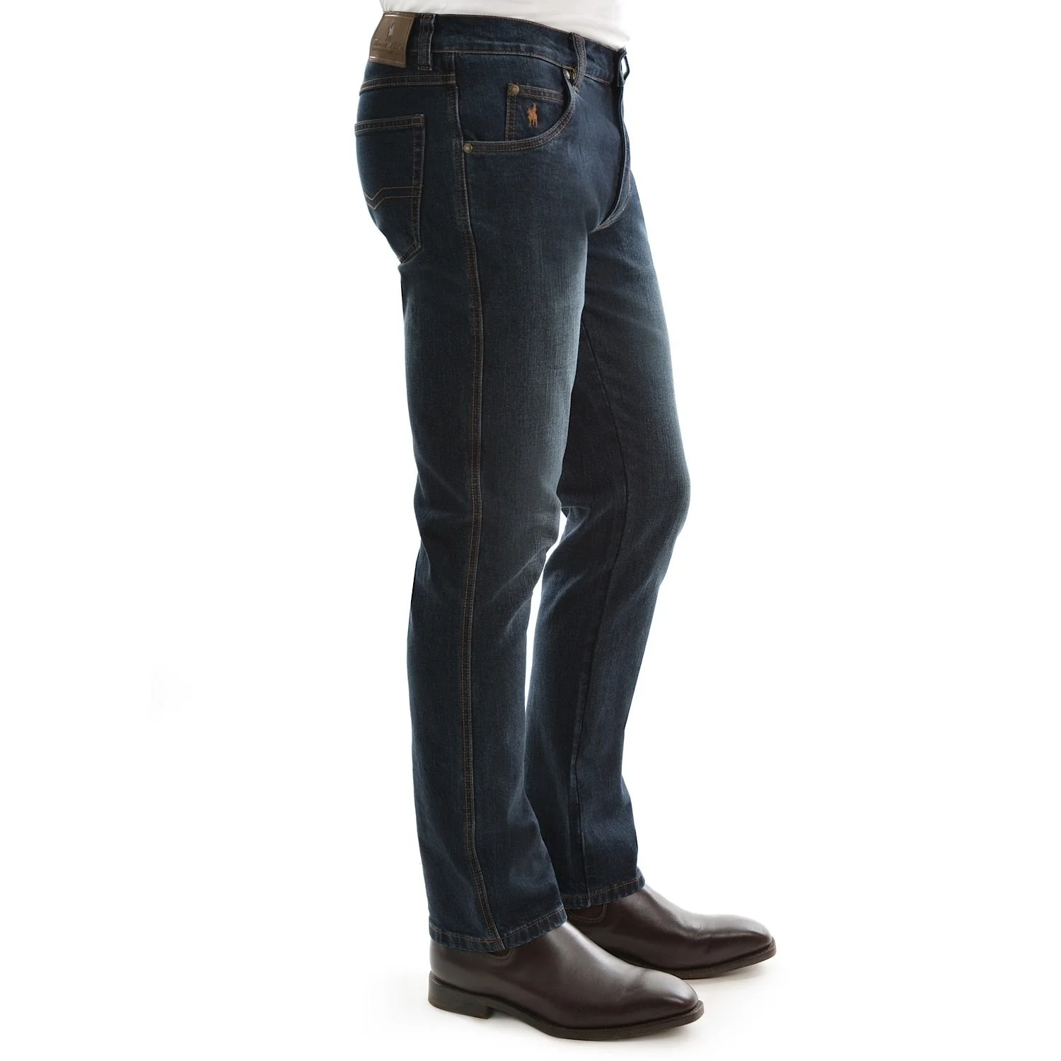 Thomas Cook Mens Tailored Leg Lochie Jean 32" Leg Dark Indigo - Image 2