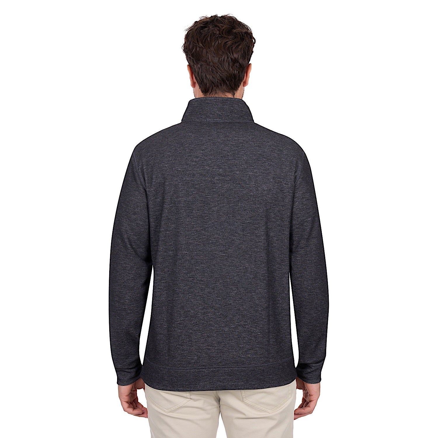 Thomas Cook Men's Vic Reversible 1/4 Zip Jumper - Black / Oat Marle - Image 3