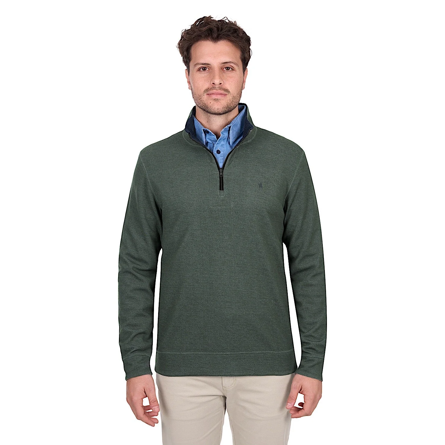 Thomas Cook Men's Vic Reversible 1/4 Zip Jumper - Green / Navy - Image 2