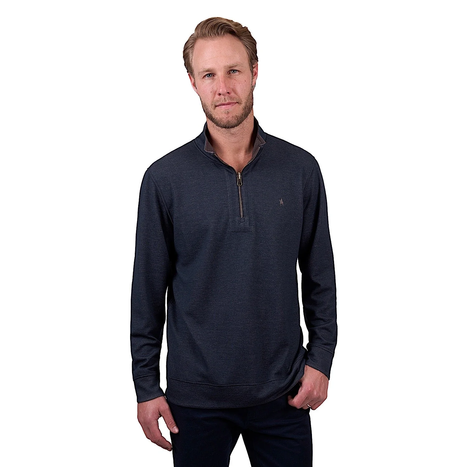 Thomas Cook Men's Vic Reversible 1/4 Zip Jumper - Navy/Dark Tan - Image 2