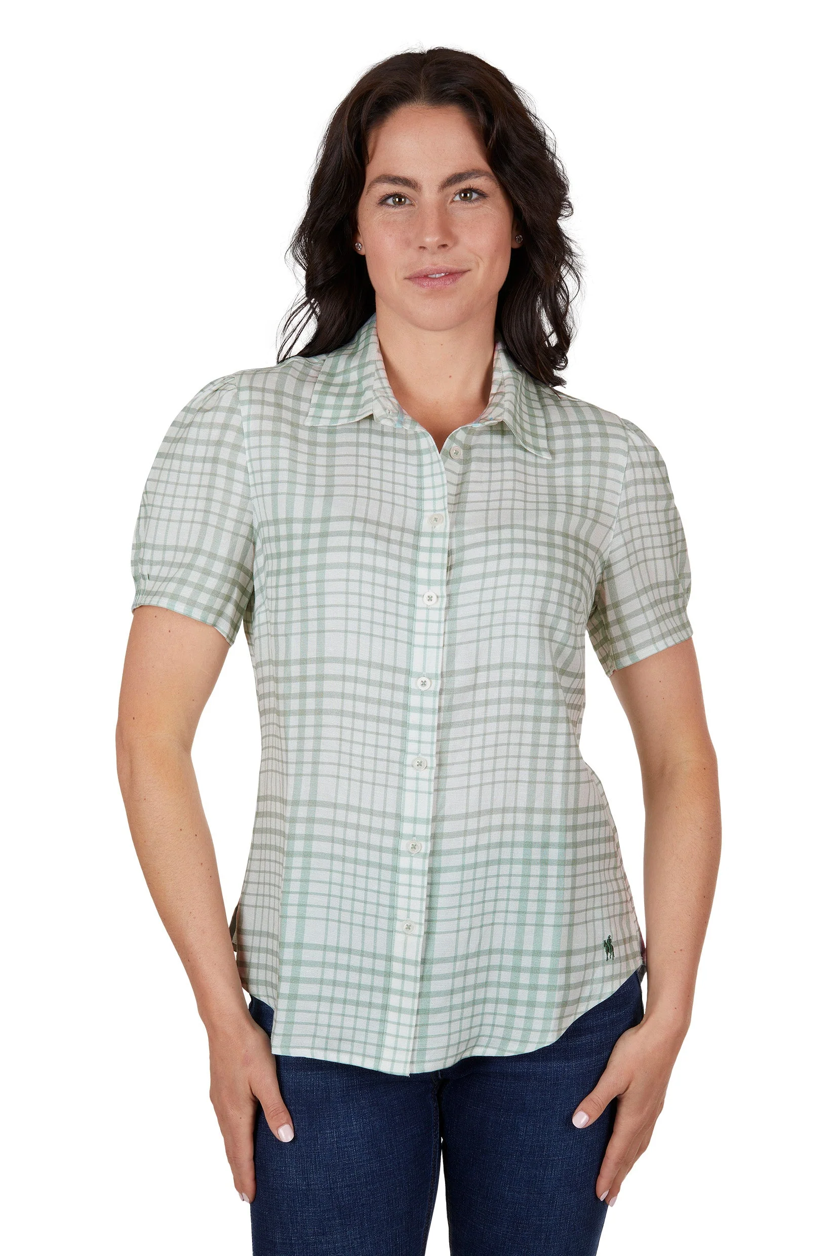 Thomas Cook Women's Blake Linen Short Sleeve Shirt Sage