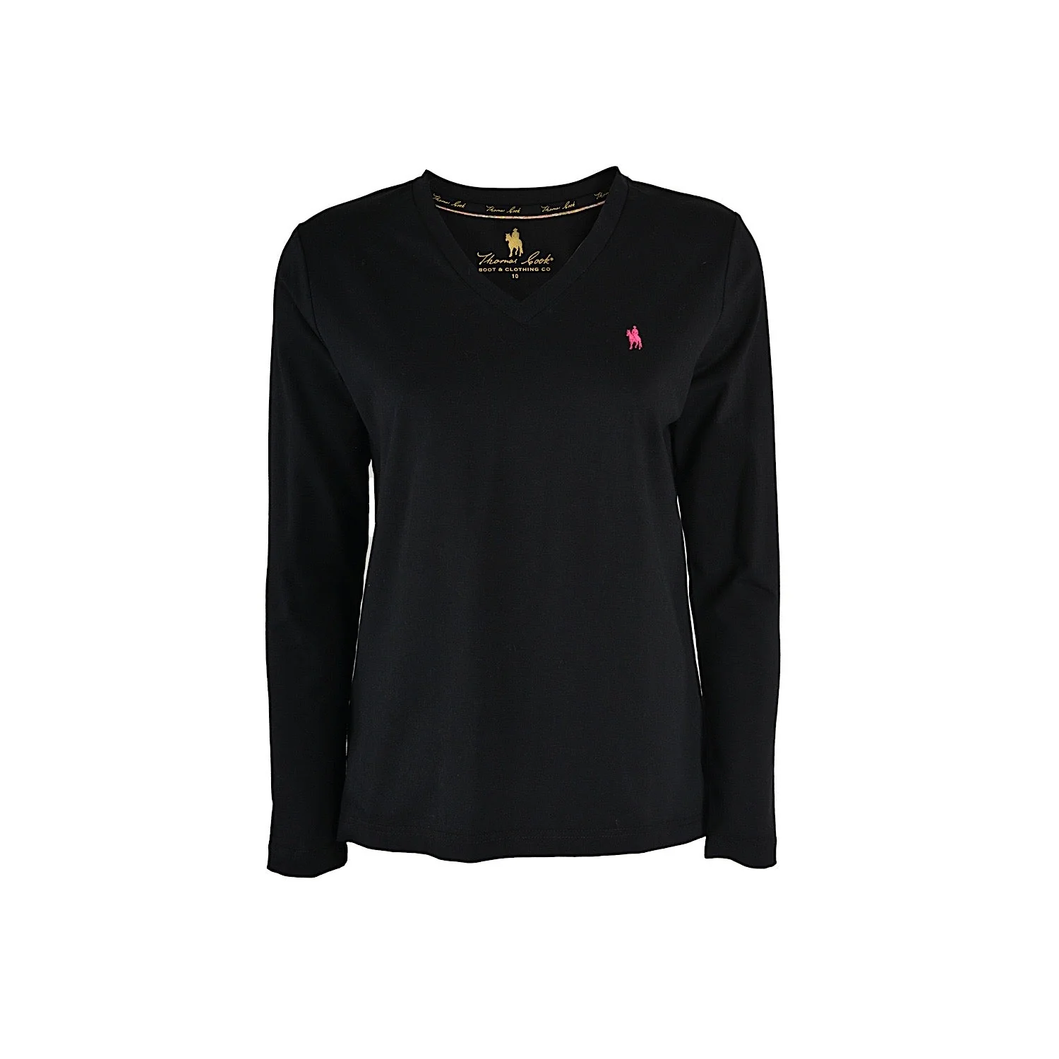 Thomas Cook Women's Classic V Neck Long Sleeve Tee Black - Image 2