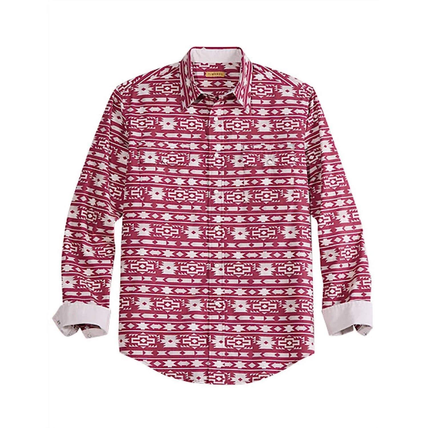 Tin Haul Men's Collection Shirt - Aztec Print Wine