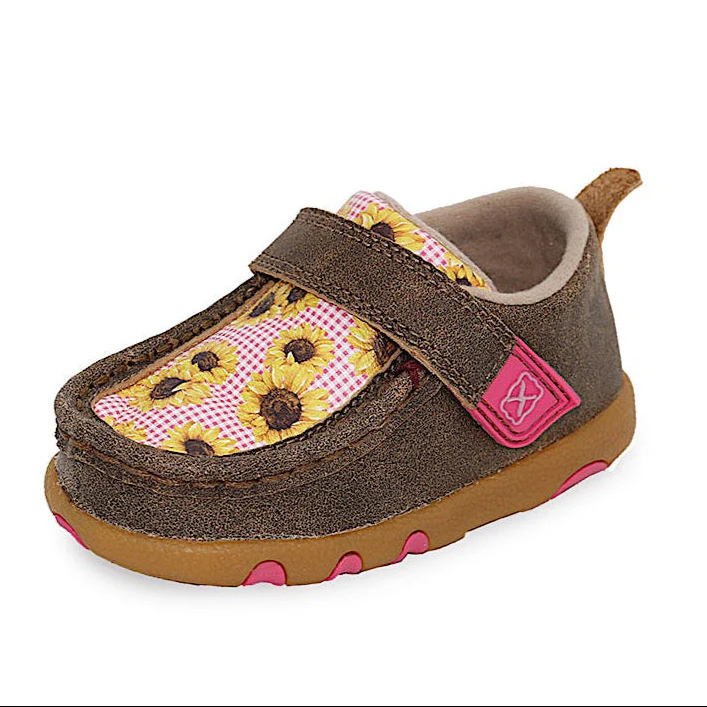 Twisted X INFANT Casual Mocs - Bomber / Sunflower / Pink