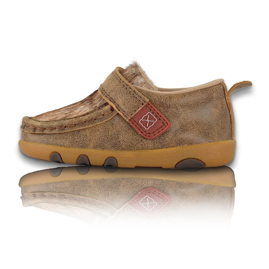 Twisted X INFANT Cow Fur Casual Mocs- Bomber/ Light Brindle - Image 2