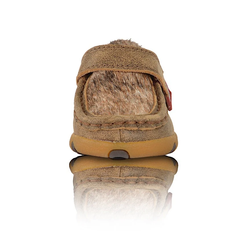 Twisted X INFANT Cow Fur Casual Mocs- Bomber/ Light Brindle - Image 3