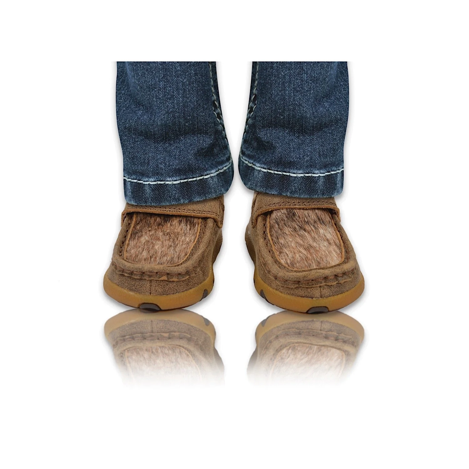 Twisted X INFANT Cow Fur Casual Mocs- Bomber/ Light Brindle - Image 6