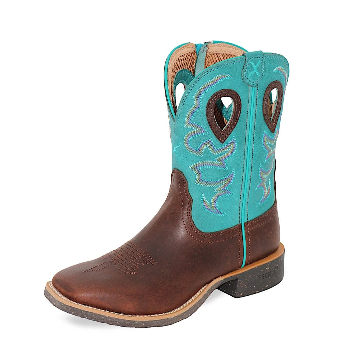 Twisted X Women's Tech X2 Zip Boot - Chocolate Truffle Ocean Blue
