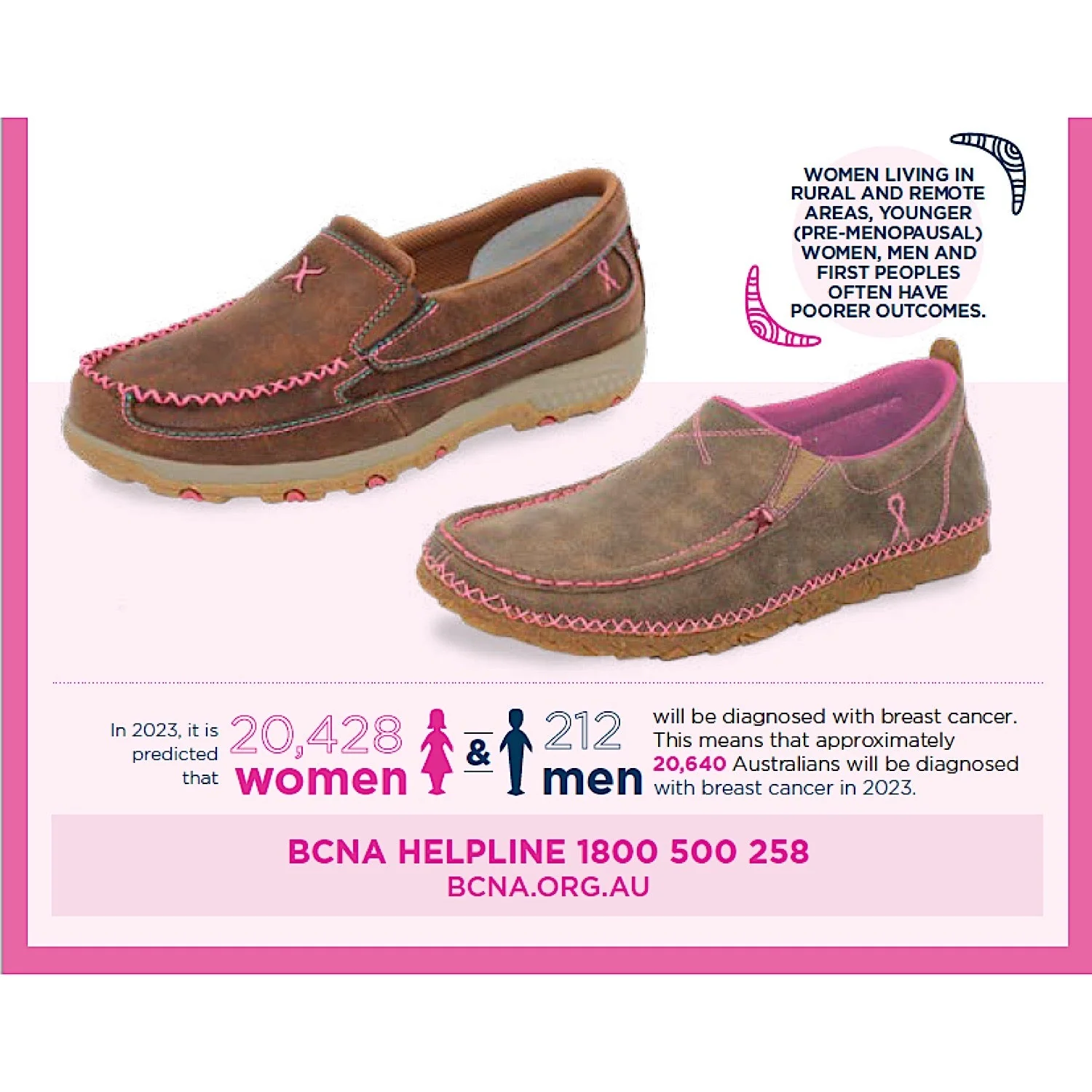 Twisted X Women's Breast Cancer Awareness Pink Cellstretch Slip On-Brown/Pink - Image 4