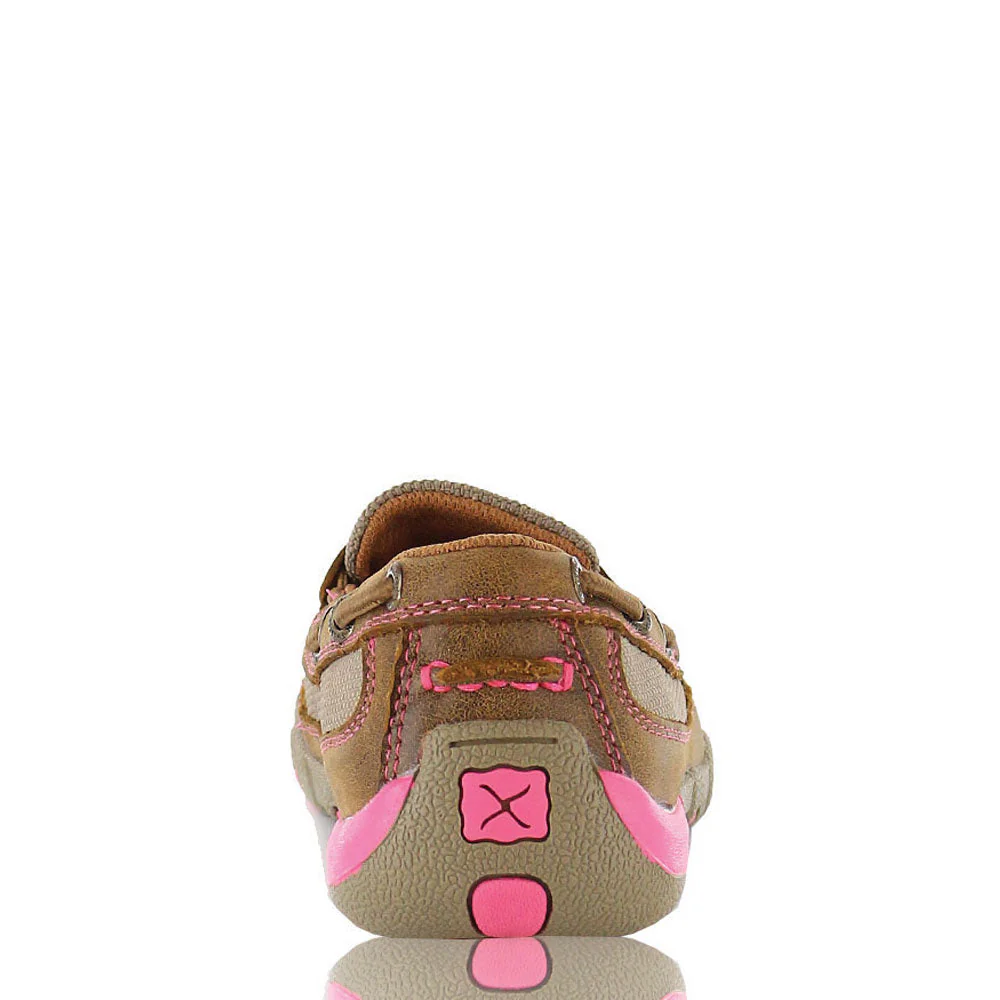 Twisted X Women's Breast Cancer Awareness Pink Ribbon Slip On Mocs Low Bomber/Neon Pink - Image 5
