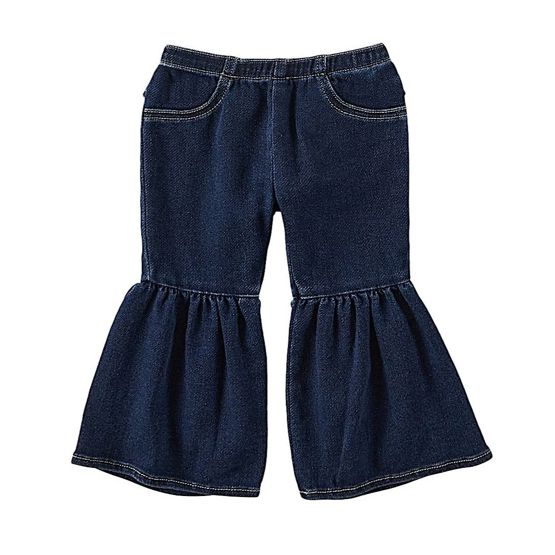 Wrangler Baby Girl's Ruffle Leg Flare Jean - Dark Blue - Image 2