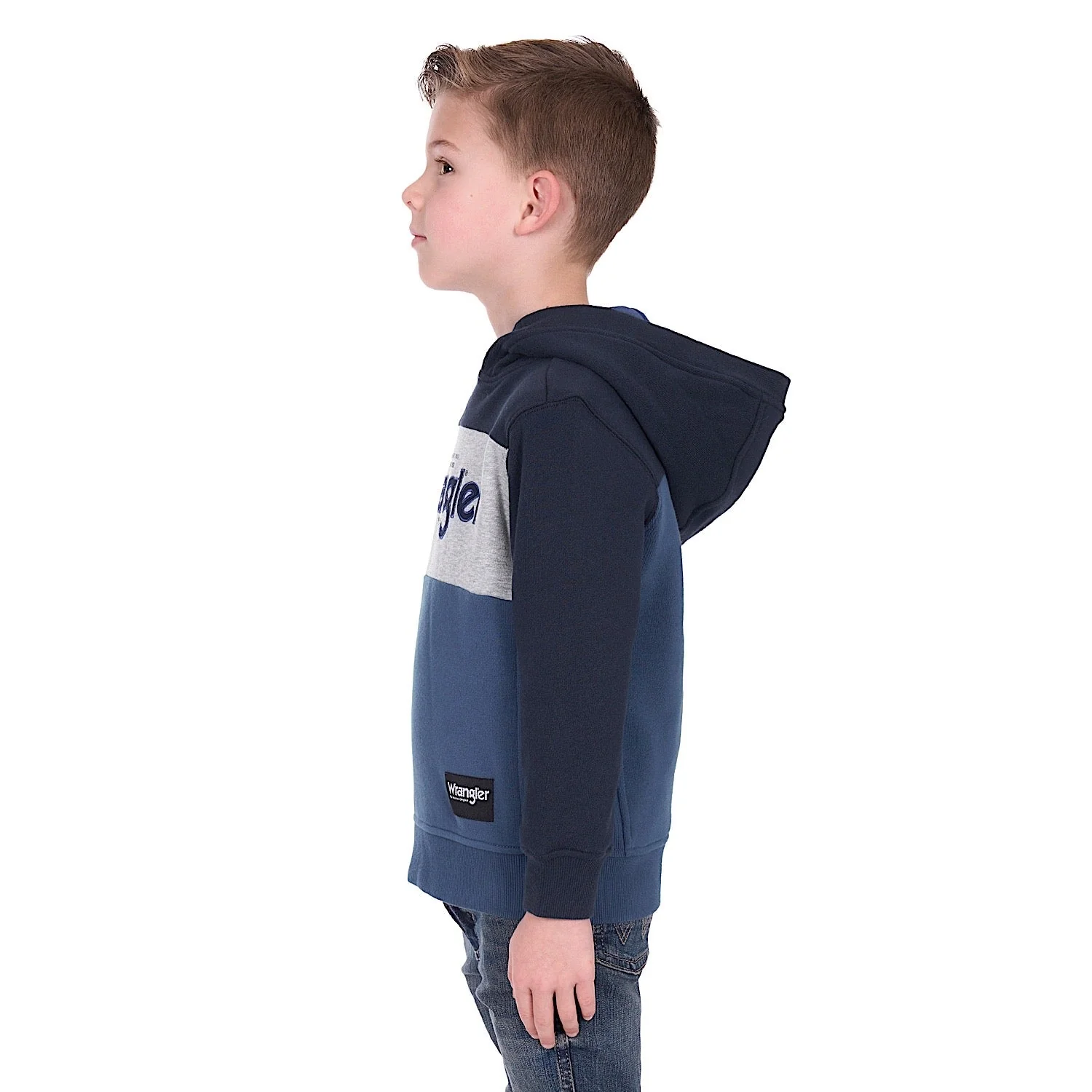 Wrangler Boys Clinton Hoodie - Navy/Denim - Image 3