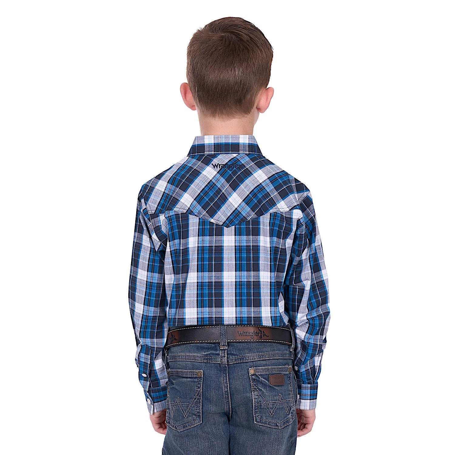 Wrangler Boys Tony Logo Shirt - Navy/Royal - Image 4