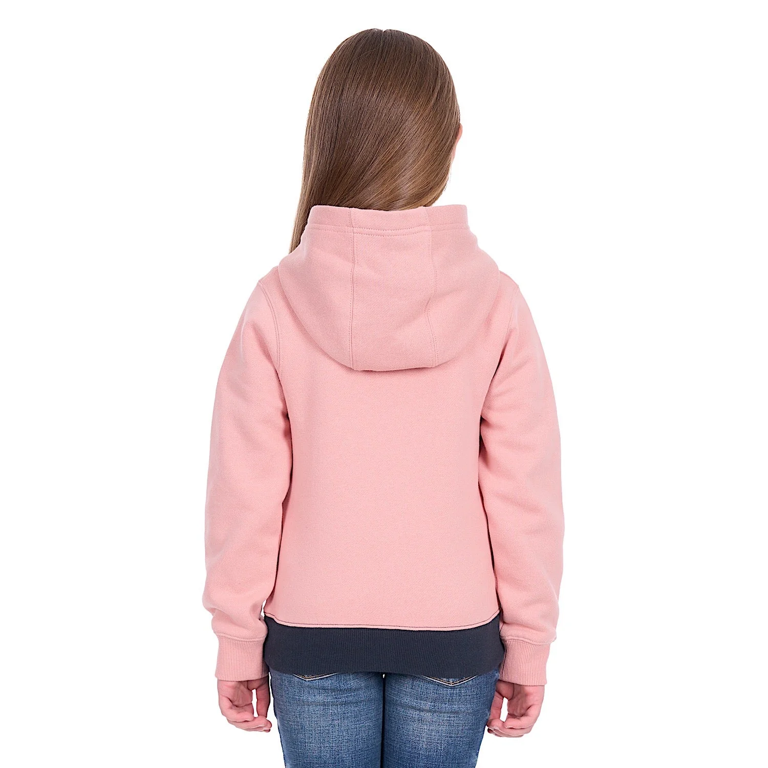 Wrangler Girl's Brooke Pullover Hoodie - Rose/Navy - Image 4