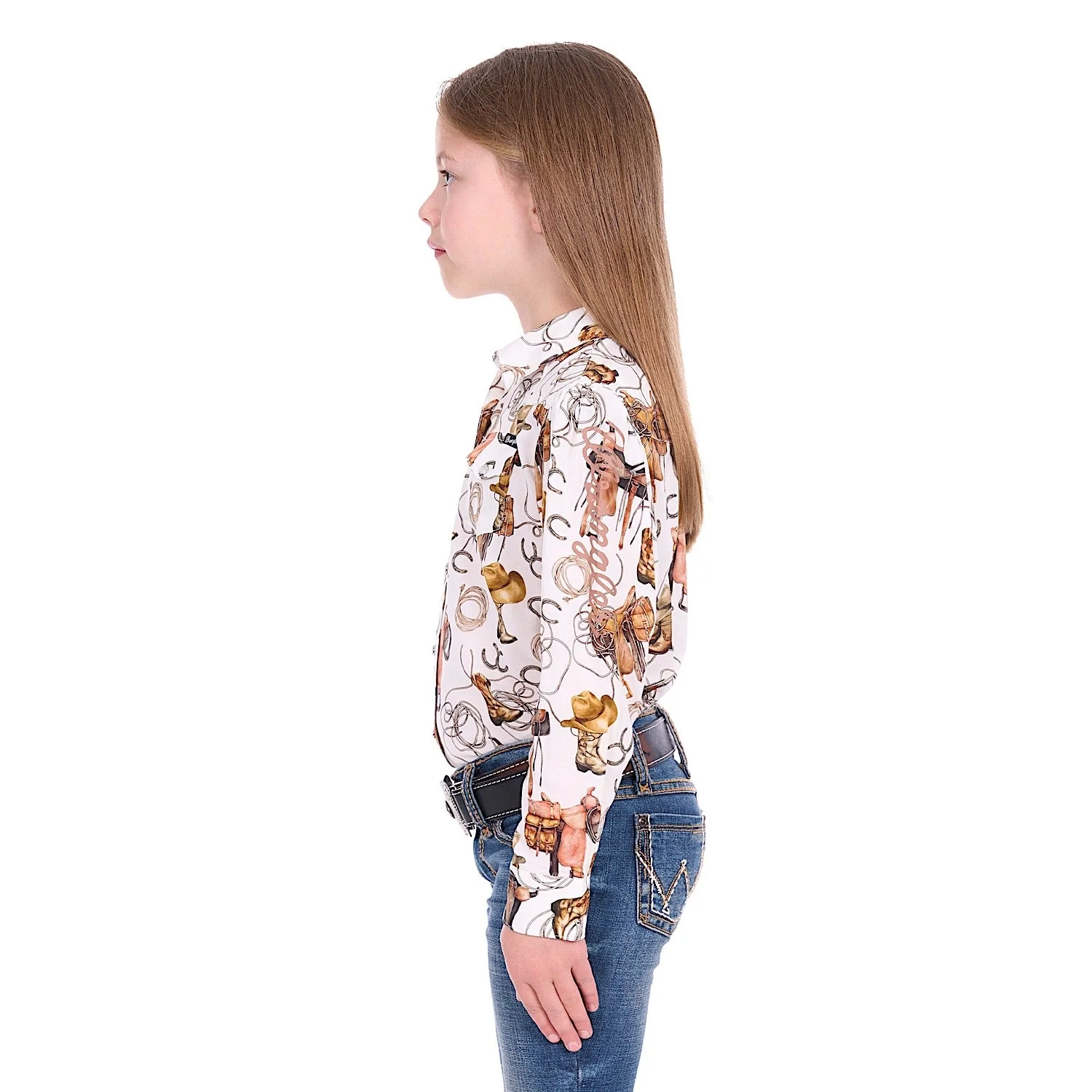 Wrangler Girl's Marilyn Logo Shirt - Ivory - Image 2