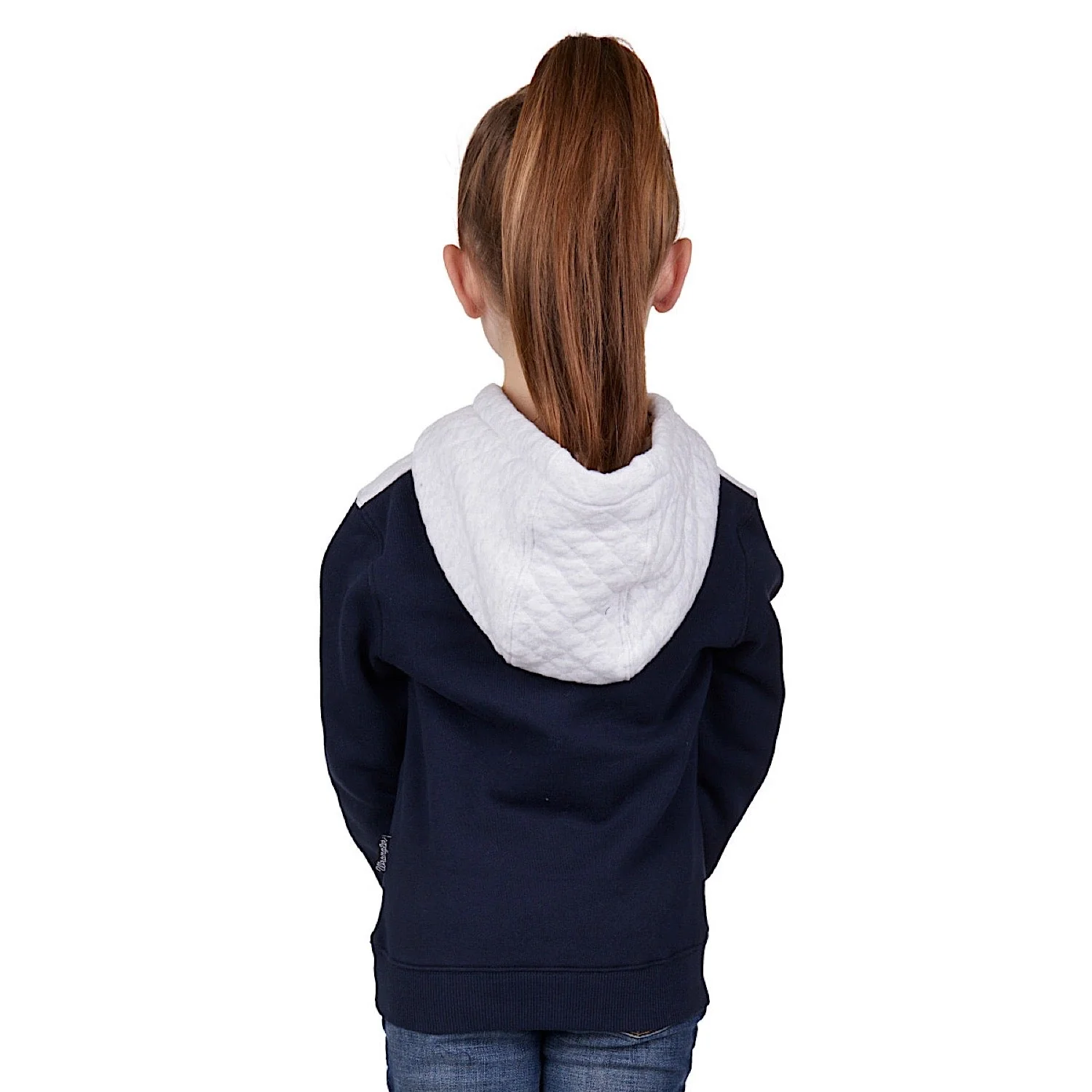 Wrangler Girls Salley Pullover Hoodie - Navy/White Marle - Image 3