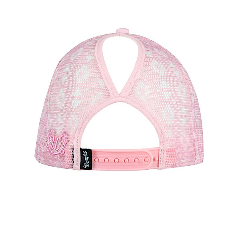Wrangler Kimmy High Profile Ponytail Trucker Cap - Pink - Image 3