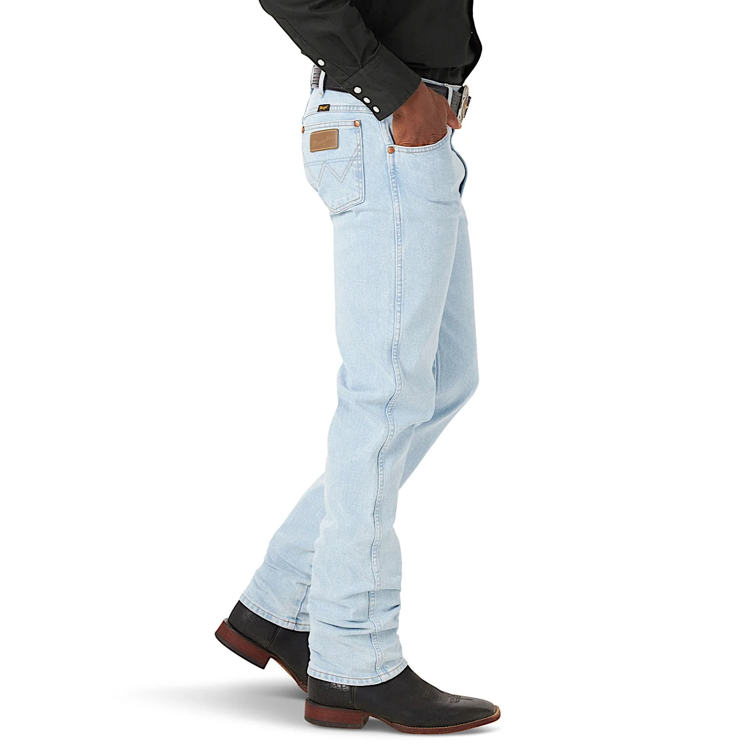 Wrangler Men's Active Flex Original Fit Jean - Bleach - Image 5