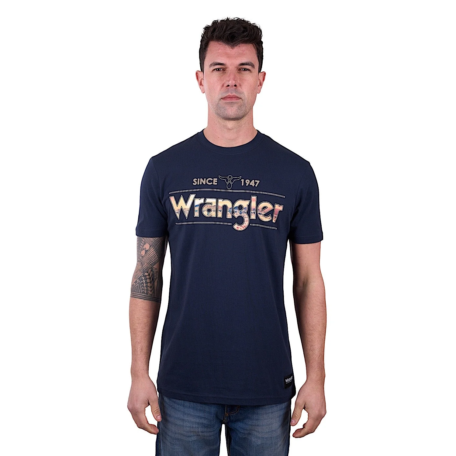 Wrangler Men's Adam Short Sleeve Tee - Navy