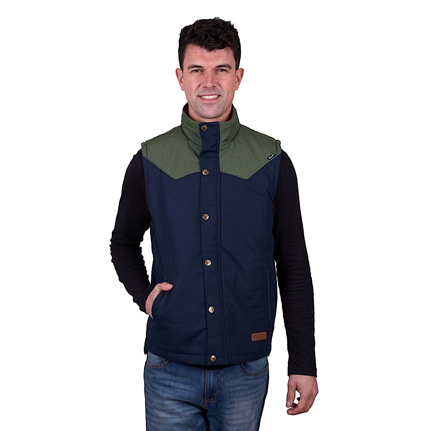 Wrangler Men's Andrew Vest - Navy/Cypress