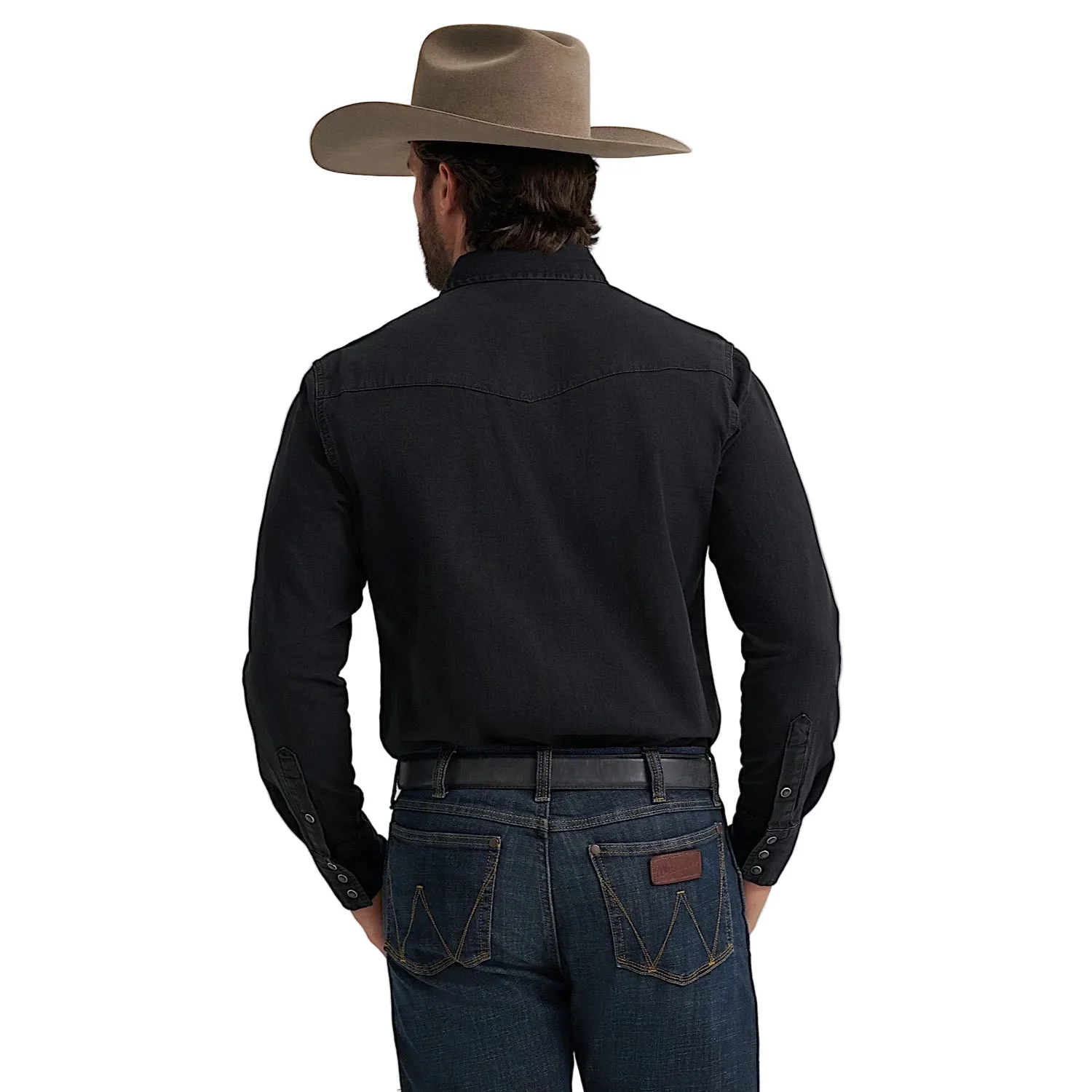 Wrangler Men's Classic Fit Denim Shirt - Black Denim - Image 2