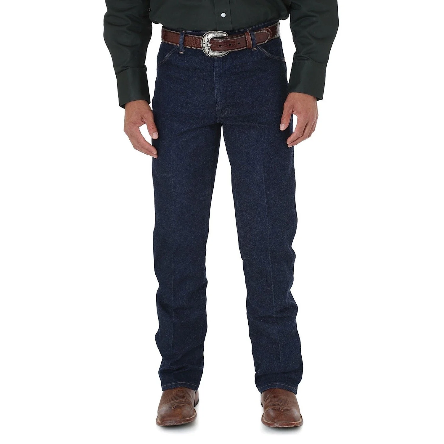 Wrangler Men's Cowboy Cut Stretch Reg Fit Jean Navy - Image 3