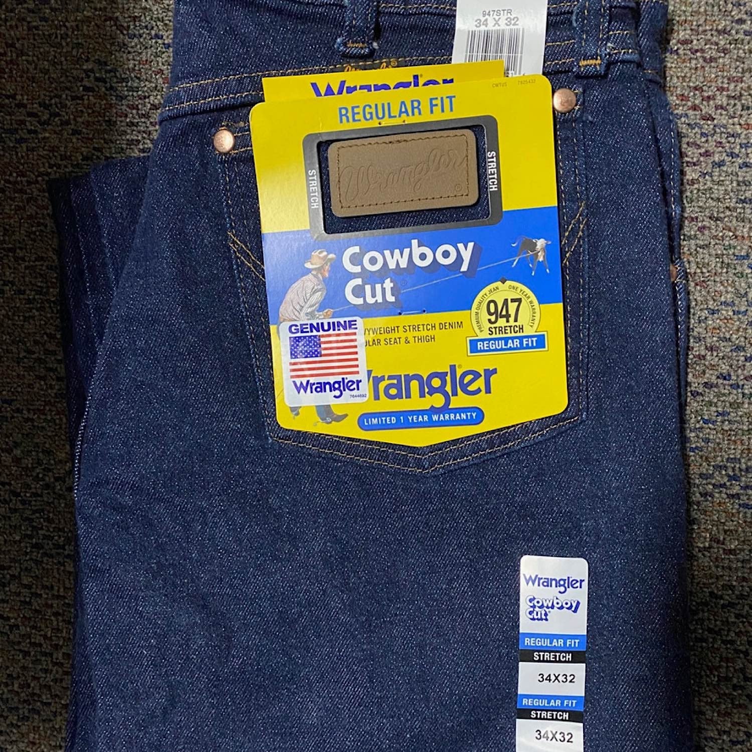 Wrangler Men's Cowboy Cut Stretch Reg Fit Jean Navy - Image 4