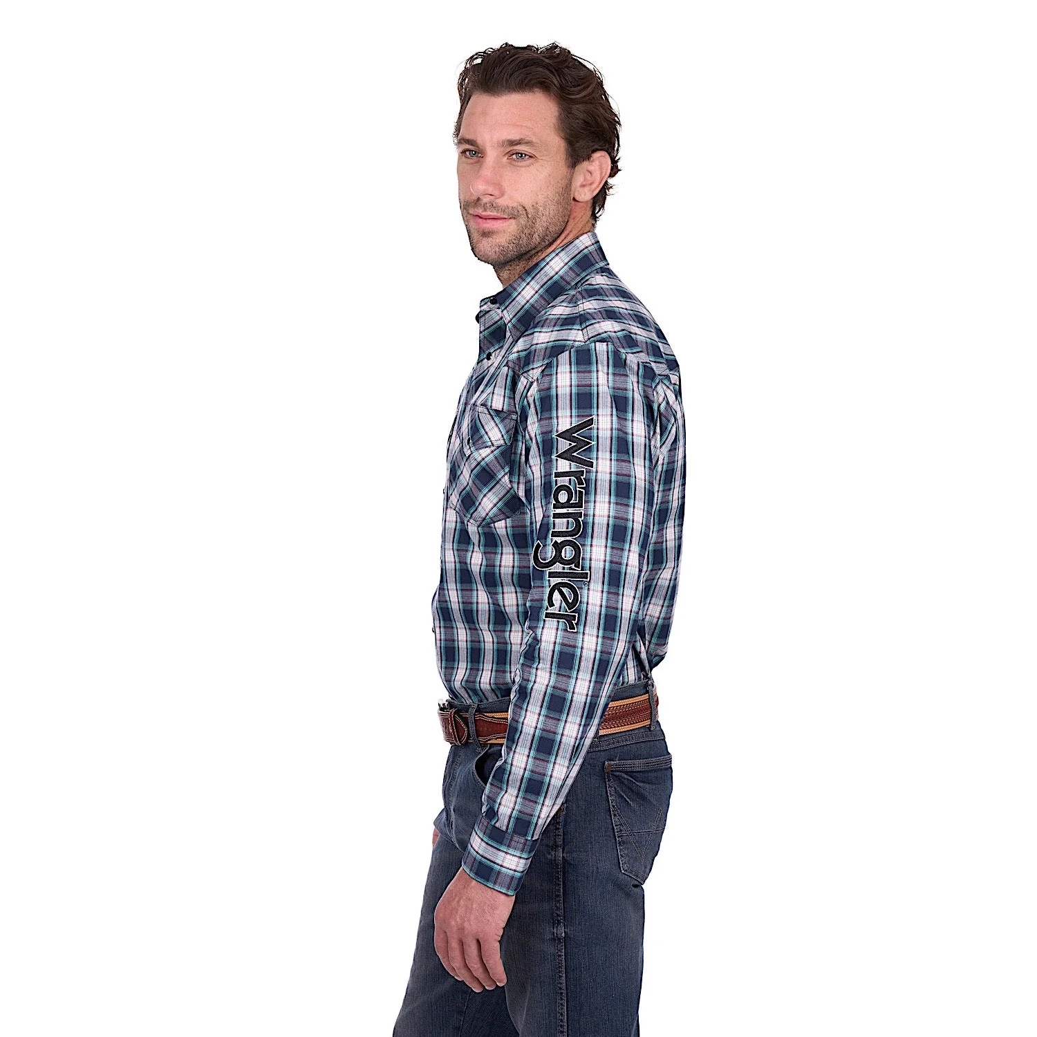 Wrangler Men's Dustin Logo Shirt - Black/Green - Image 3
