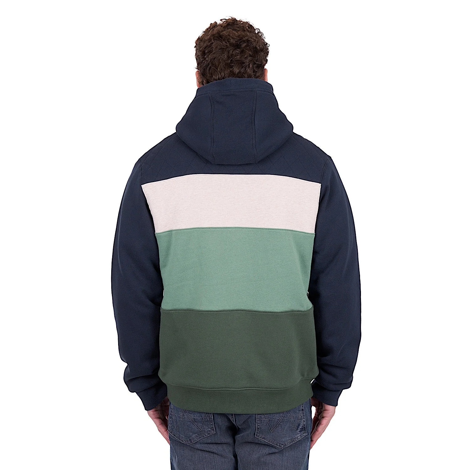 Wrangler Men's Dwayne Zip Up Hoodie - Navy/Cypress - Image 4