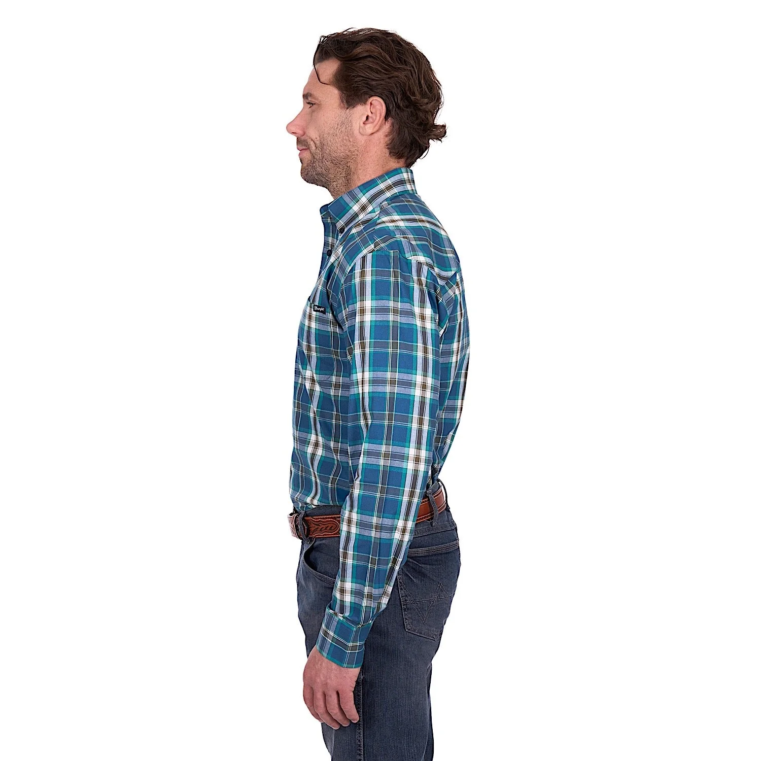 Wrangler Men's Erik Shirt - Blue/Cypress - Image 3