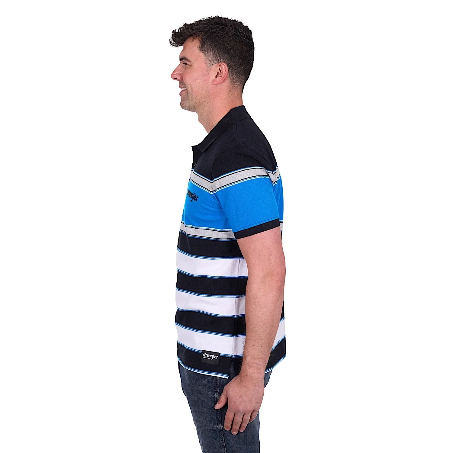 Wrangler Men's Lawrie Polo - Black/Royal - Image 2