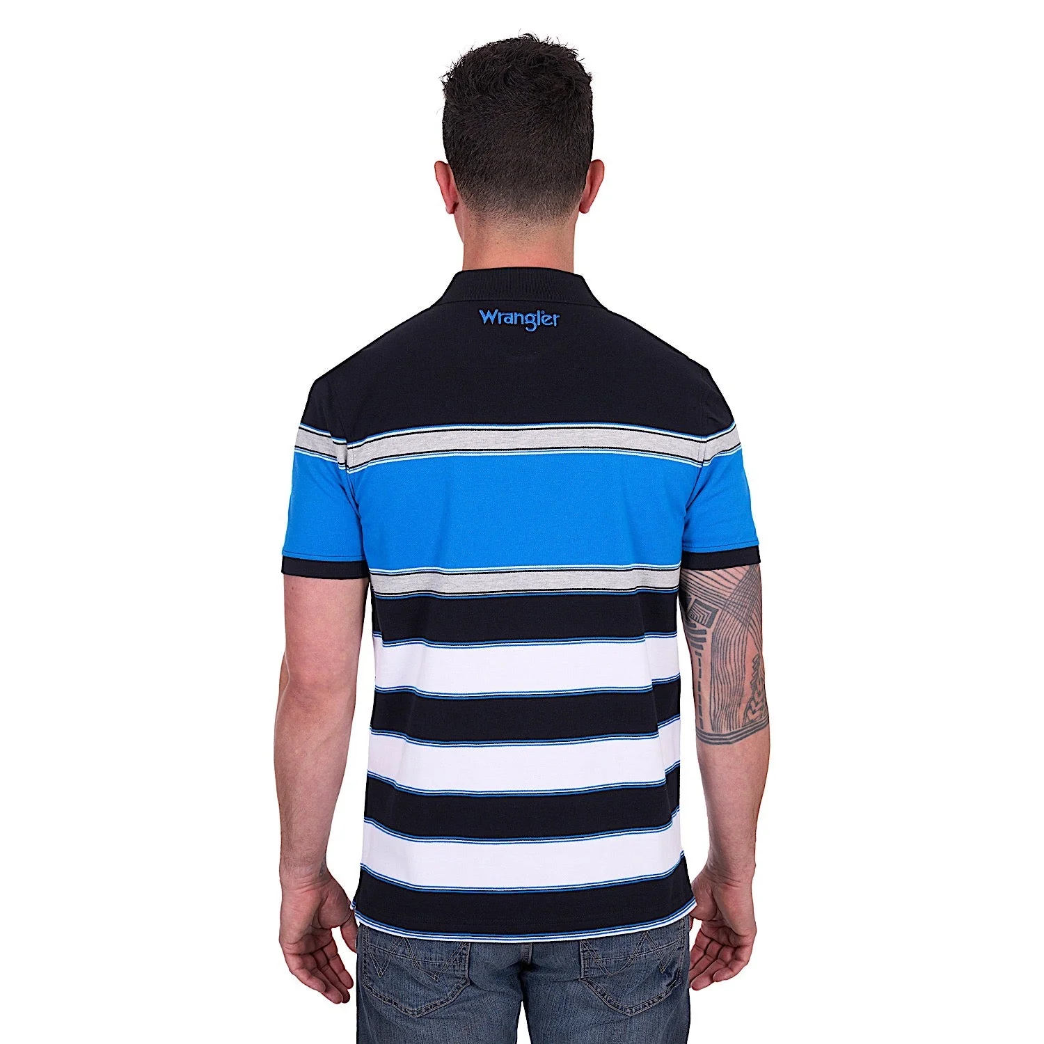 Wrangler Men's Lawrie Polo - Black/Royal - Image 4