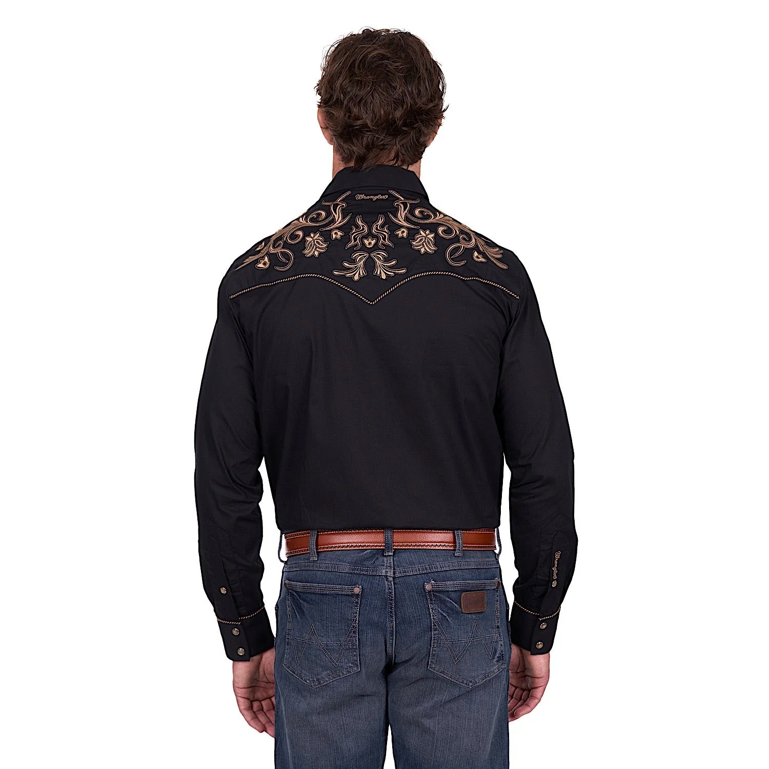 Wrangler Men's Luke Embroidered Shirt - Black - Image 4