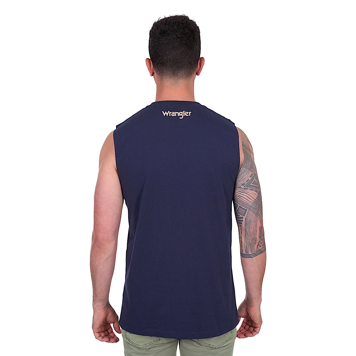Wrangler Men's Mario Muscle Tank - Navy - Image 4