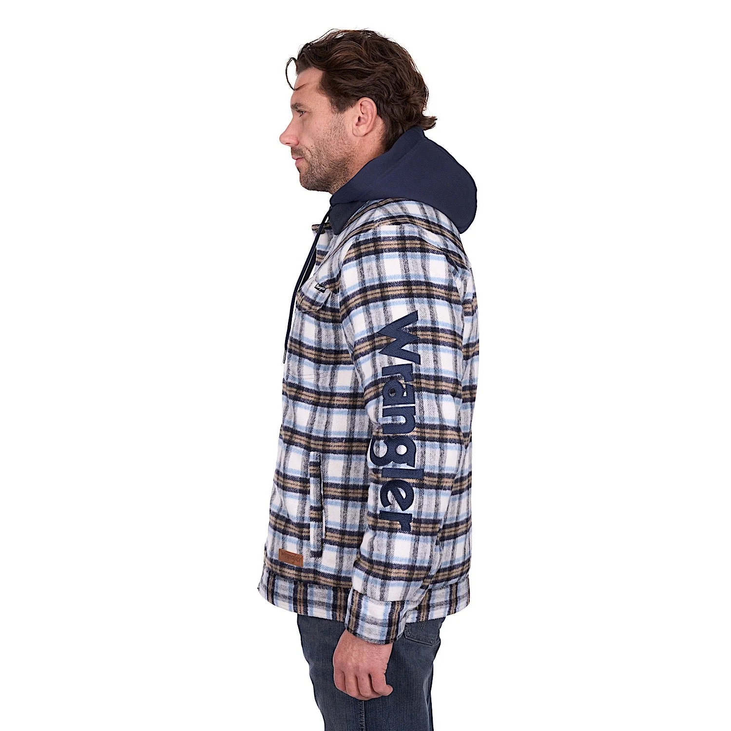 Wrangler Men's Mitchell Logo Shirt Jacket - Blue/White - Image 3