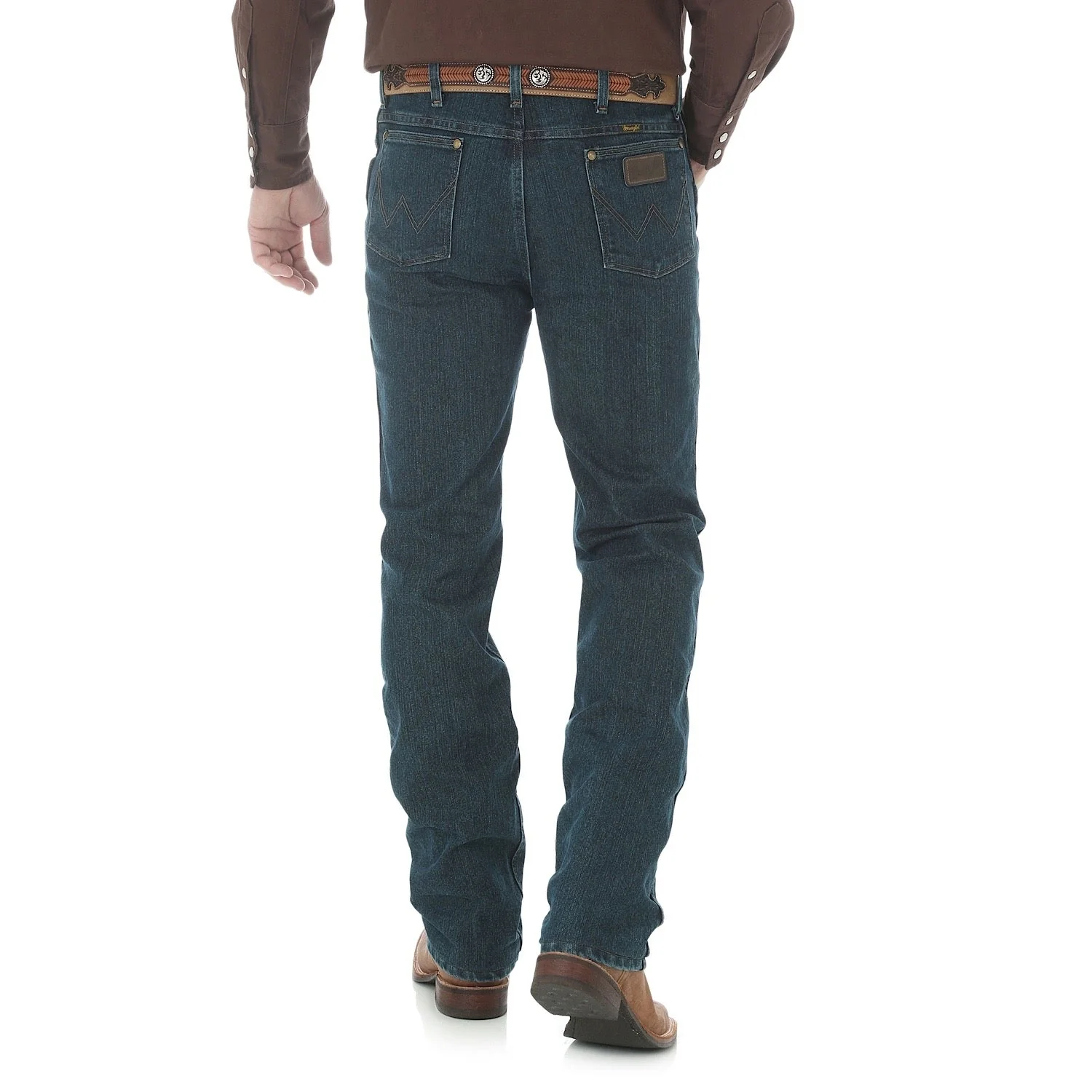 Wrangler Men's Comfort Cowboy Cut Slim Fit Jean - 34" Dark Tint