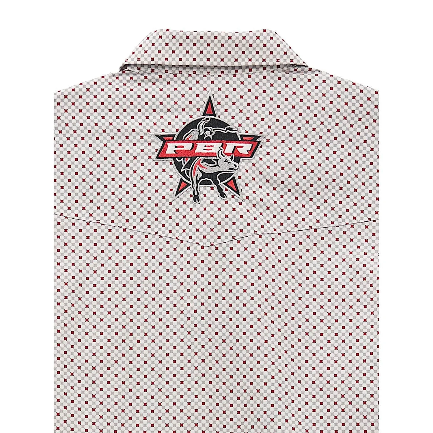 Wrangler Men's PBR Logo Classic Fit Shirt - Gray/Red - Image 2