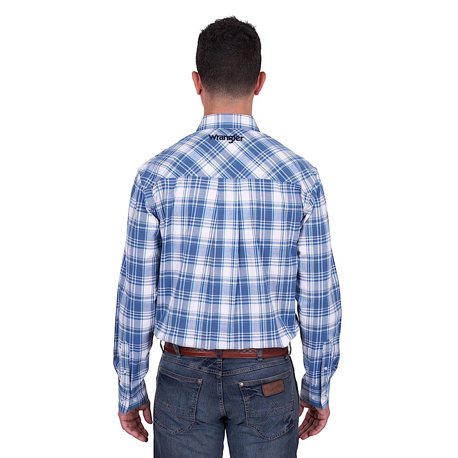 Wrangler Men's Ranger Shirt - Blue/Tan - Image 4